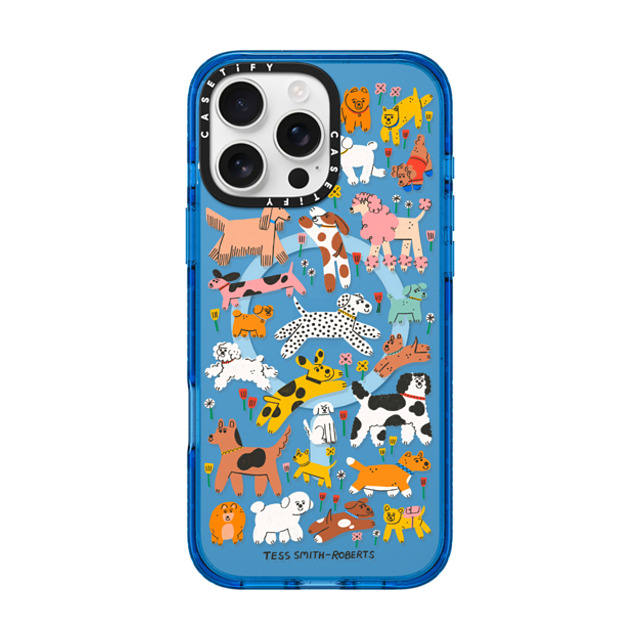 Tess Smith-Roberts x CASETiFY iPhone 16 Pro Max ケース スカイブルー インパクトケース MagSafe対応 Dogs