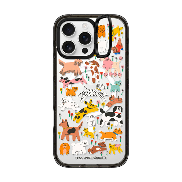 Tess Smith-Roberts x CASETiFY iPhone 16 Pro Max ケース ブラック インパクトリングスタンドケース MagSafe対応 Dogs