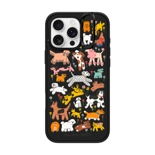 Tess Smith-Roberts x CASETiFY iPhone 16 Pro Max ケース マットブラック インパクトリングスタンドケース MagSafe対応 Dogs