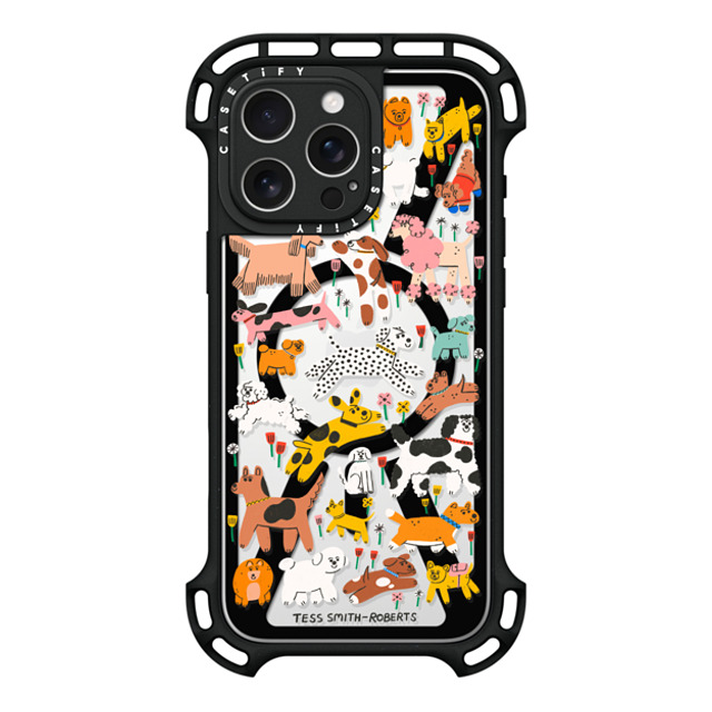 Tess Smith-Roberts x CASETiFY iPhone 16 Pro Max ケース ブラック ウルトラ バウンスケース MagSafe対応 Dogs