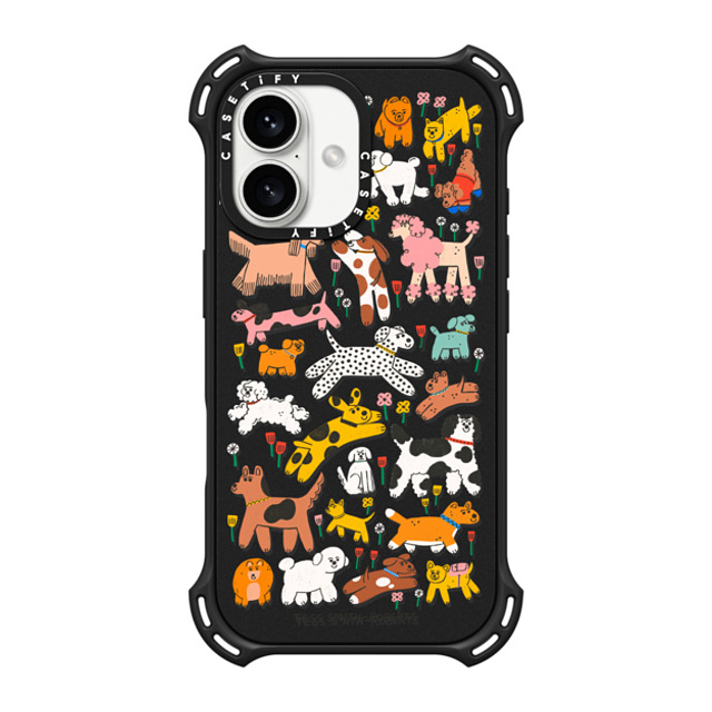Tess Smith-Roberts x CASETiFY iPhone 16 Case Matte Black バウンスケース Dogs Tess Smith-Roberts x CASETiFY iPhone 16 Case Matte Black バウンスケース Dogs