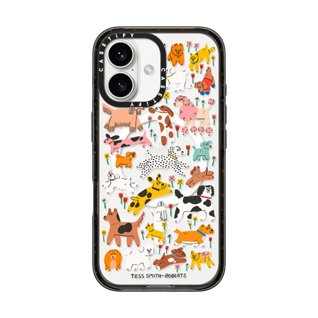 Tess Smith-Roberts x CASETiFY iPhone 16 ケース ブラック インパクトケース MagSafe対応 Dogs