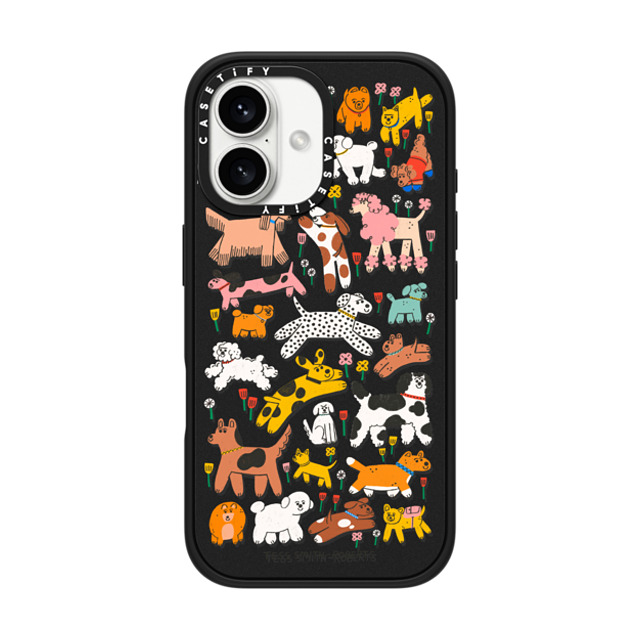 Tess Smith-Roberts x CASETiFY iPhone 16 ケース マットブラック インパクトケース MagSafe対応 Dogs