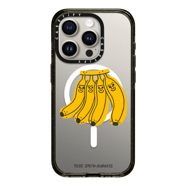 Tess Smith-Roberts x CASETiFY iPhone 15 Pro ケース Fruit,Cartoon ブラック インパクトケース MagSafe対応 Bananas by Tess Smith-Roberts Back to School Tess Smith-Roberts x CASETiFY iPhone 15 Pro ケース Fruit,Cartoon ブラック インパクトケース MagSafe対応 Bananas by Tess Smith-Roberts Back to School
