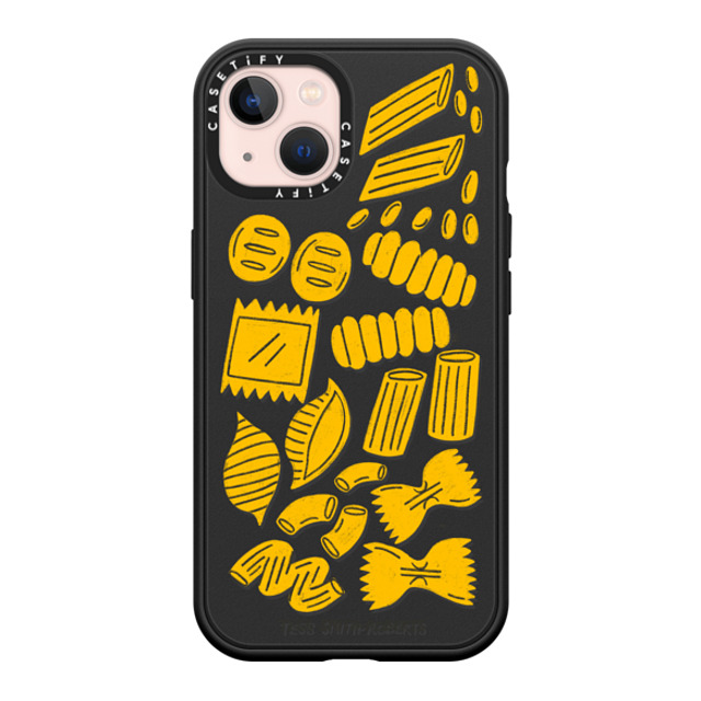 Tess Smith-Roberts x CASETiFY iPhone 13 ケース マットブラック インパクトケース MagSafe対応 Pasta by Tess Smith-Roberts