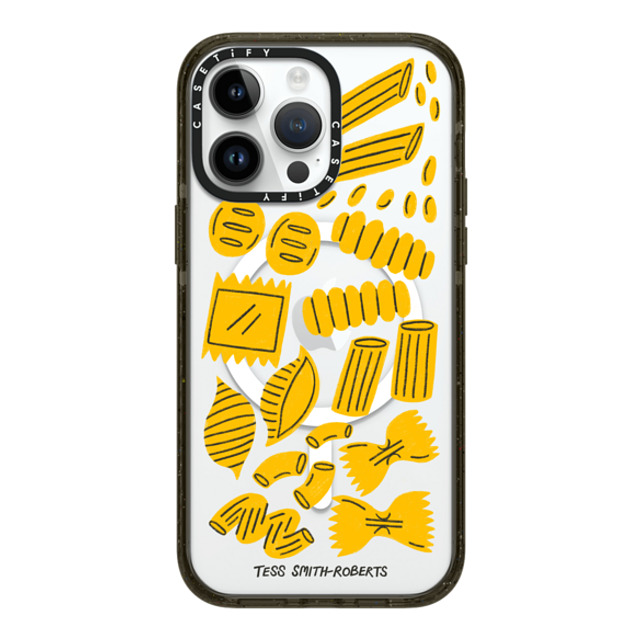 Tess Smith-Roberts x CASETiFY iPhone 14 Pro Max ケース ブラック インパクトケース MagSafe対応 Pasta by Tess Smith-Roberts