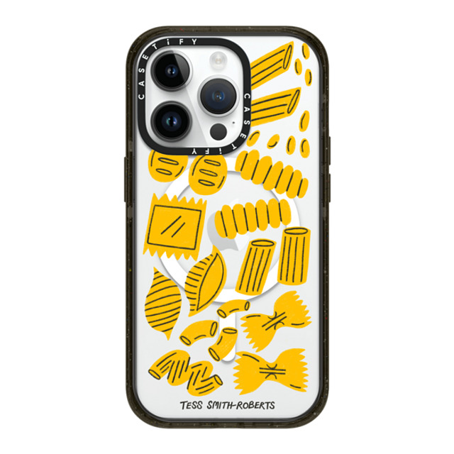 Tess Smith-Roberts x CASETiFY iPhone 14 Pro ケース ブラック インパクトケース MagSafe対応 Pasta by Tess Smith-Roberts