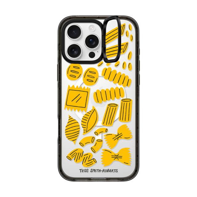 Tess Smith-Roberts x CASETiFY iPhone 16 Pro Max ケース ブラック インパクトリングスタンドケース MagSafe対応 Pasta by Tess Smith-Roberts