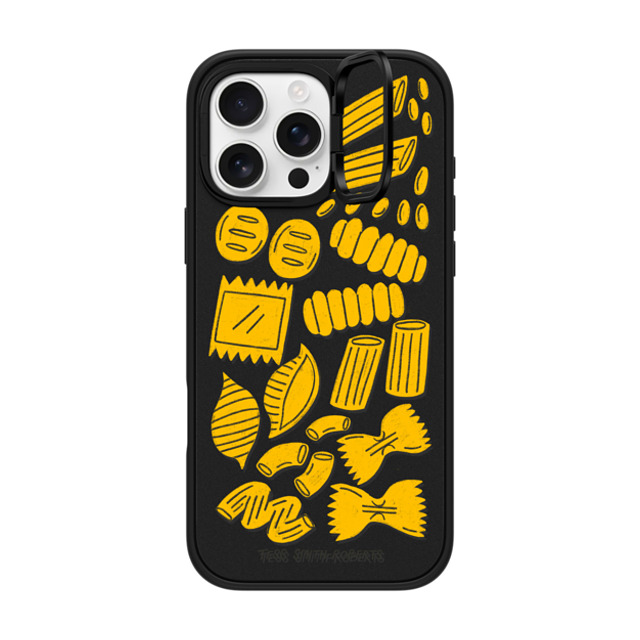 Tess Smith-Roberts x CASETiFY iPhone 16 Pro Max ケース マットブラック インパクトリングスタンドケース MagSafe対応 Pasta by Tess Smith-Roberts