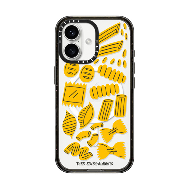 Tess Smith-Roberts x CASETiFY iPhone 16 ケース ブラック インパクトケース MagSafe対応 Pasta by Tess Smith-Roberts