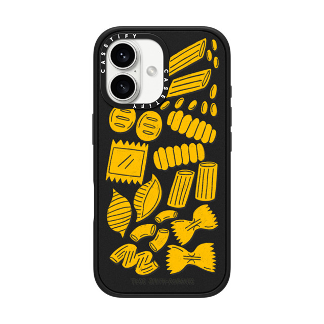 Tess Smith-Roberts x CASETiFY iPhone 16 ケース マットブラック インパクトケース MagSafe対応 Pasta by Tess Smith-Roberts