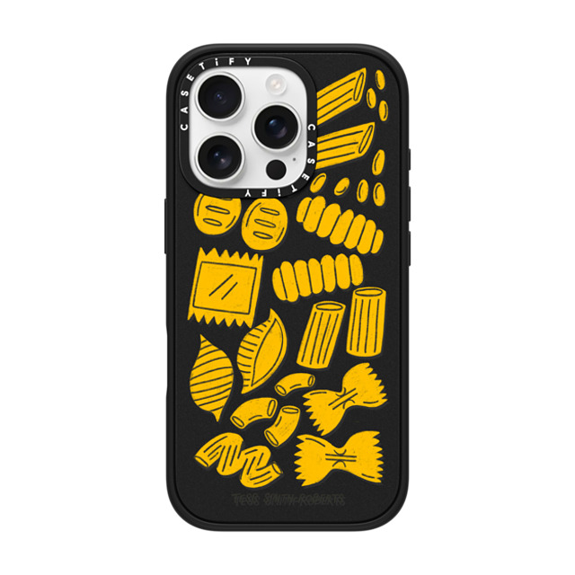 Tess Smith-Roberts x CASETiFY iPhone 16 Pro ケース マットブラック インパクトケース MagSafe対応 Pasta by Tess Smith-Roberts