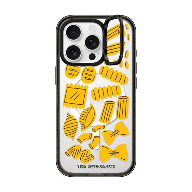 Tess Smith-Roberts x CASETiFY iPhone 16 Pro ケース ブラック インパクトリングスタンドケース MagSafe対応 Pasta by Tess Smith-Roberts