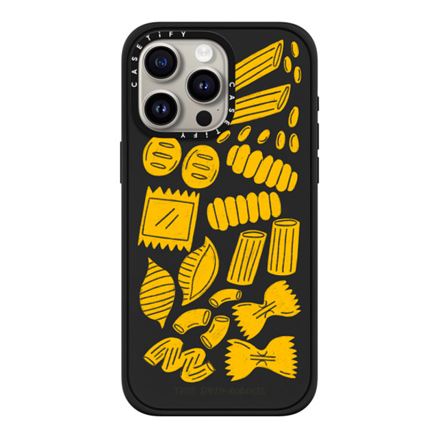 Tess Smith-Roberts x CASETiFY iPhone 15 Pro Max ケース マットブラック インパクトケース MagSafe対応 Pasta by Tess Smith-Roberts