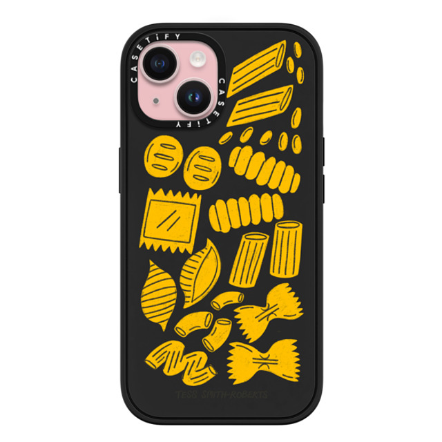 Tess Smith-Roberts x CASETiFY iPhone 15 ケース マットブラック インパクトケース MagSafe対応 Pasta by Tess Smith-Roberts