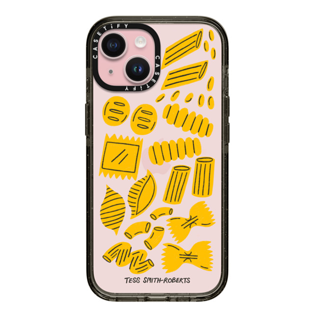 Tess Smith-Roberts x CASETiFY iPhone 15 ケース ブラック インパクトケース Pasta by Tess Smith-Roberts