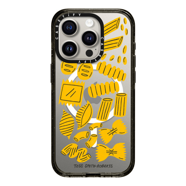 Tess Smith-Roberts x CASETiFY iPhone 15 Pro ケース ブラック インパクトケース MagSafe対応 Pasta by Tess Smith-Roberts