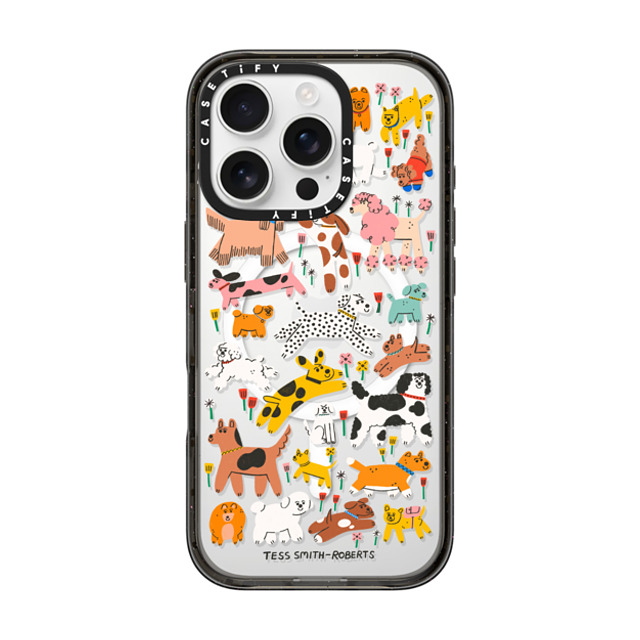 Tess Smith-Roberts x CASETiFY iPhone 16 Pro ケース ブラック インパクトケース MagSafe対応 Dogs