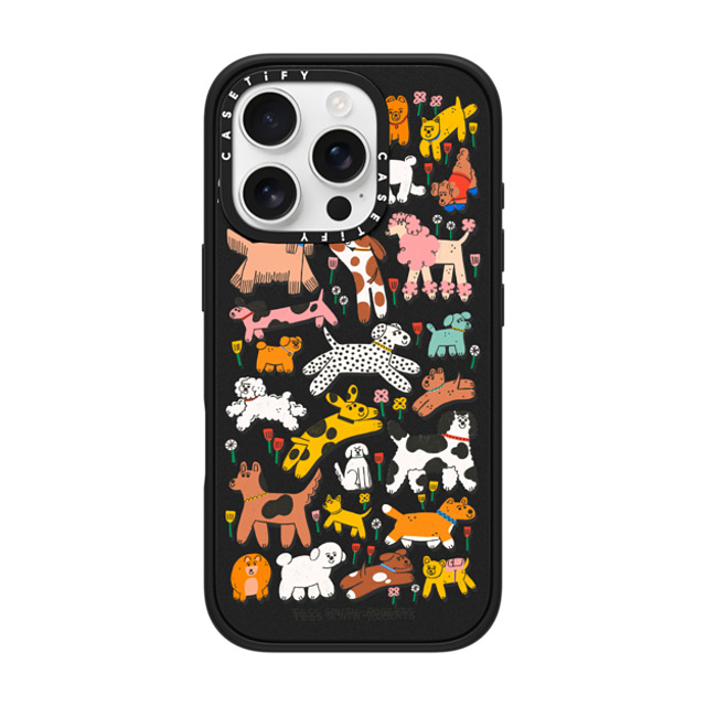 Tess Smith-Roberts x CASETiFY iPhone 16 Pro ケース マットブラック インパクトケース MagSafe対応 Dogs