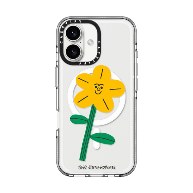 Tess Smith-Roberts x CASETiFY iPhone 16 Case Floral,Cartoon クリア クリア ケース MagSafe対応 Yellow Flower by Tess Smith-Roberts Mother's Day Tess Smith-Roberts x CASETiFY iPhone 16 Case Floral,Cartoon クリア クリア ケース MagSafe対応 Yellow Flower by Tess Smith-Roberts Mother's Day