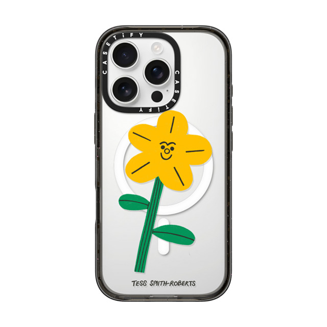 Tess Smith-Roberts x CASETiFY iPhone 16 Pro Case Floral,Cartoon Black Impact Case MagSafe Compatible Yellow Flower by Tess Smith-Roberts Mother's Day Tess Smith-Roberts x CASETiFY iPhone 16 Pro Case Floral,Cartoon Black Impact Case MagSafe Compatible Yellow Flower by Tess Smith-Roberts Mother's Day