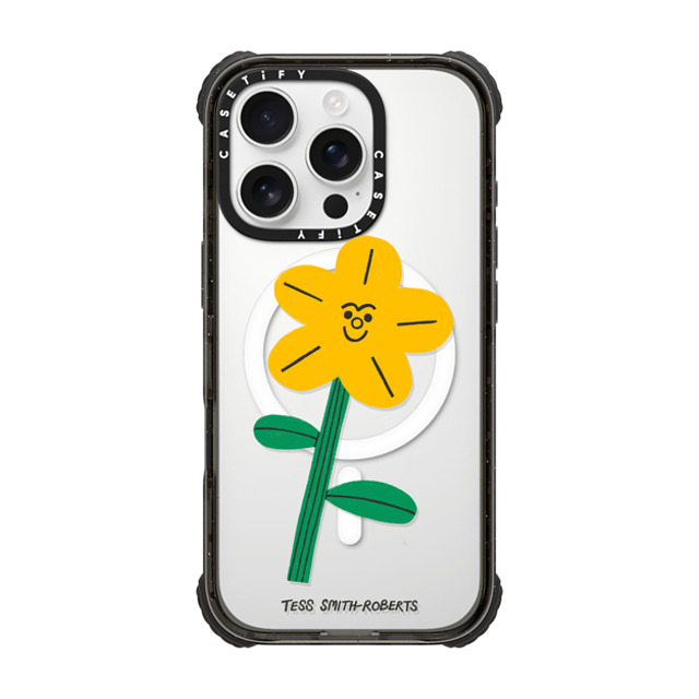 Tess Smith-Roberts x CASETiFY iPhone 16 Pro Case Floral,Cartoon ブラック ウルトラ インパクトケース MagSafe 対応 Yellow Flower by Tess Smith-Roberts Mother's Day Tess Smith-Roberts x CASETiFY iPhone 16 Pro Case Floral,Cartoon ブラック ウルトラ インパクトケース MagSafe 対応 Yellow Flower by Tess Smith-Roberts Mother's Day