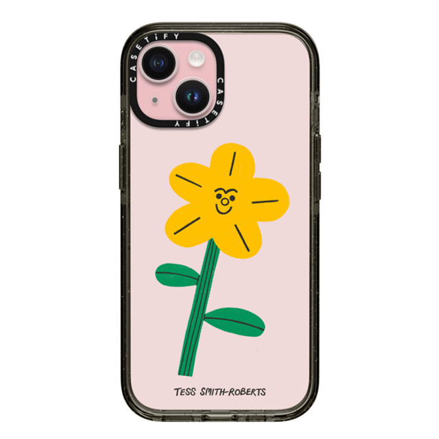 Tess Smith-Roberts x CASETiFY iPhone 15 Case Floral,Cartoon ブラック インパクトケース Yellow Flower by Tess Smith-Roberts Mother's Day Tess Smith-Roberts x CASETiFY iPhone 15 Case Floral,Cartoon ブラック インパクトケース Yellow Flower by Tess Smith-Roberts Mother's Day