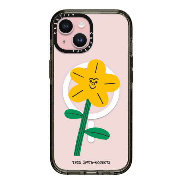 Tess Smith-Roberts x CASETiFY iPhone 15 Case Floral,Cartoon Black Impact Case MagSafe Compatible Yellow Flower by Tess Smith-Roberts Mother's Day Tess Smith-Roberts x CASETiFY iPhone 15 Case Floral,Cartoon Black Impact Case MagSafe Compatible Yellow Flower by Tess Smith-Roberts Mother's Day