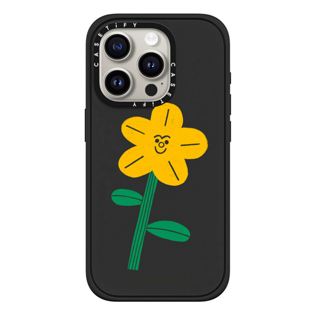 Tess Smith-Roberts x CASETiFY iPhone 15 Pro Case Floral,Cartoon マットブラック Impact Case MagSafe Compatible Yellow Flower by Tess Smith-Roberts Mother's Day Tess Smith-Roberts x CASETiFY iPhone 15 Pro Case Floral,Cartoon マットブラック Impact Case MagSafe Compatible Yellow Flower by Tess Smith-Roberts Mother's Day