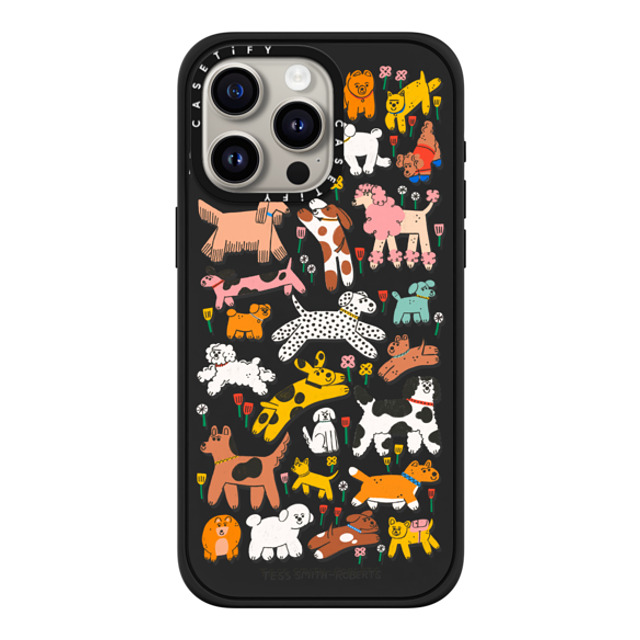 Tess Smith-Roberts x CASETiFY iPhone 15 Pro Max ケース マットブラック インパクトケース MagSafe対応 Dogs