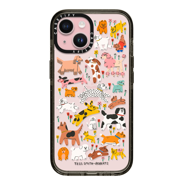 Tess Smith-Roberts x CASETiFY iPhone 15 ケース ブラック インパクトケース Dogs