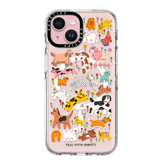 Tess Smith-Roberts x CASETiFY iPhone 15 ケース クリア クリア ケース MagSafe対応 Dogs