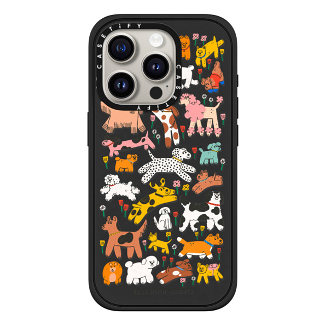 Tess Smith-Roberts x CASETiFY iPhone 15 Pro ケース マットブラック インパクトケース MagSafe対応 Dogs