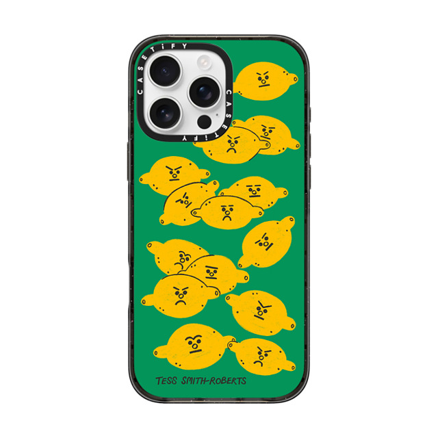 Tess Smith-Roberts x CASETiFY iPhone 16 Pro Max ケース Fruit,Cartoon ブラック インパクトケース Angry Lemons iPhone Case by Tess Smith-Roberts Back to School Tess Smith-Roberts x CASETiFY iPhone 16 Pro Max ケース Fruit,Cartoon ブラック インパクトケース Angry Lemons iPhone Case by Tess Smith-Roberts Back to School