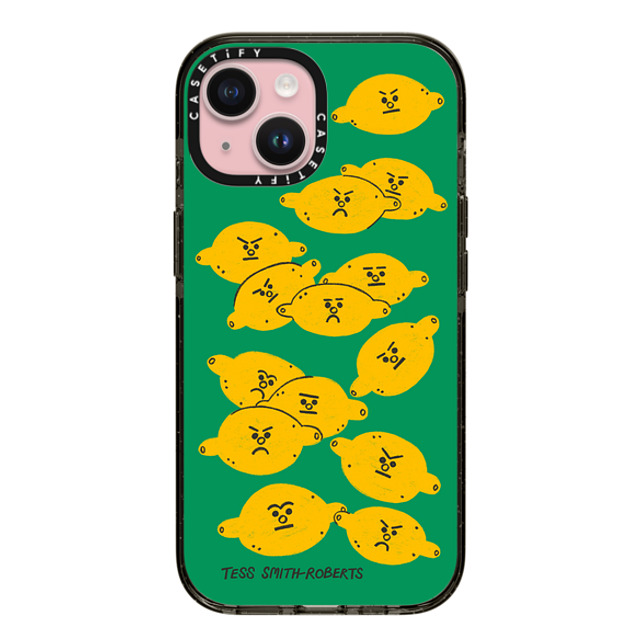 Tess Smith-Roberts x CASETiFY iPhone 15 ケース Fruit,Cartoon ブラック インパクトケース MagSafe対応 Angry Lemons iPhone Case by Tess Smith-Roberts Back to School Tess Smith-Roberts x CASETiFY iPhone 15 ケース Fruit,Cartoon ブラック インパクトケース MagSafe対応 Angry Lemons iPhone Case by Tess Smith-Roberts Back to School