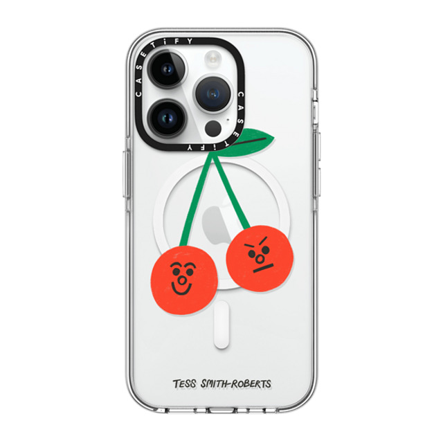 Tess Smith-Roberts x CASETiFY iPhone 14 Pro Case Clear Clear Case MagSafe Compatible Cherries iPhone Case by Tess Smith-Roberts Tess Smith-Roberts x CASETiFY iPhone 14 Pro Case Clear Clear Case MagSafe Compatible Cherries iPhone Case by Tess Smith-Roberts