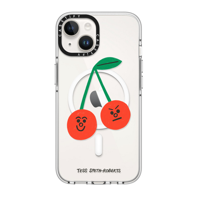 Tess Smith-Roberts x CASETiFY iPhone 14 Case Clear Clear Case MagSafe Compatible Cherries iPhone Case by Tess Smith-Roberts Tess Smith-Roberts x CASETiFY iPhone 14 Case Clear Clear Case MagSafe Compatible Cherries iPhone Case by Tess Smith-Roberts
