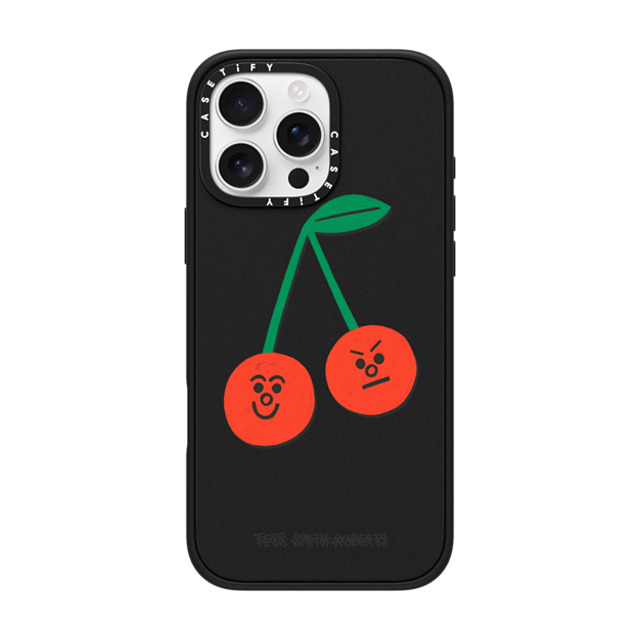 Tess Smith-Roberts x CASETiFY iPhone 16 Pro Max Case Matte Black Impact Case MagSafe Compatible Cherries iPhone Case by Tess Smith-Roberts Tess Smith-Roberts x CASETiFY iPhone 16 Pro Max Case Matte Black Impact Case MagSafe Compatible Cherries iPhone Case by Tess Smith-Roberts