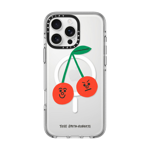 Tess Smith-Roberts x CASETiFY iPhone 16 Pro Max Case Clear Clear Case MagSafe Compatible Cherries iPhone Case by Tess Smith-Roberts Tess Smith-Roberts x CASETiFY iPhone 16 Pro Max Case Clear Clear Case MagSafe Compatible Cherries iPhone Case by Tess Smith-Roberts