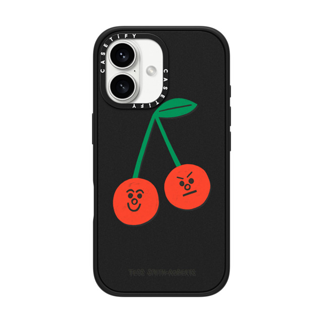 Tess Smith-Roberts x CASETiFY iPhone 16 Case Matte Black Impact Case MagSafe Compatible Cherries iPhone Case by Tess Smith-Roberts Tess Smith-Roberts x CASETiFY iPhone 16 Case Matte Black Impact Case MagSafe Compatible Cherries iPhone Case by Tess Smith-Roberts