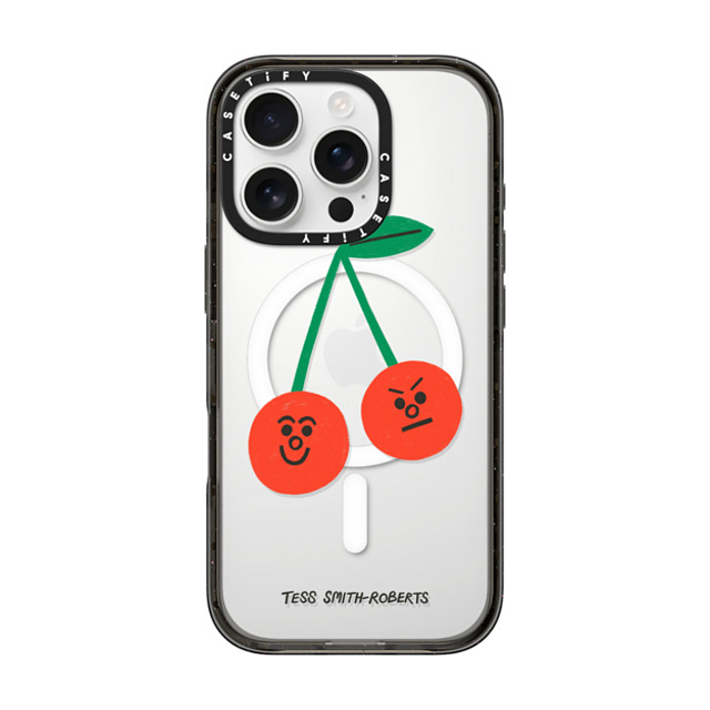 Tess Smith-Roberts x CASETiFY iPhone 16 Pro Case Black Impact Case MagSafe Compatible Cherries iPhone Case by Tess Smith-Roberts Tess Smith-Roberts x CASETiFY iPhone 16 Pro Case Black Impact Case MagSafe Compatible Cherries iPhone Case by Tess Smith-Roberts