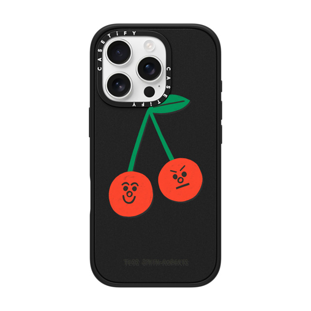 Tess Smith-Roberts x CASETiFY iPhone 16 Pro Case Matte Black Impact Case Cherries iPhone Case by Tess Smith-Roberts Tess Smith-Roberts x CASETiFY iPhone 16 Pro Case Matte Black Impact Case Cherries iPhone Case by Tess Smith-Roberts