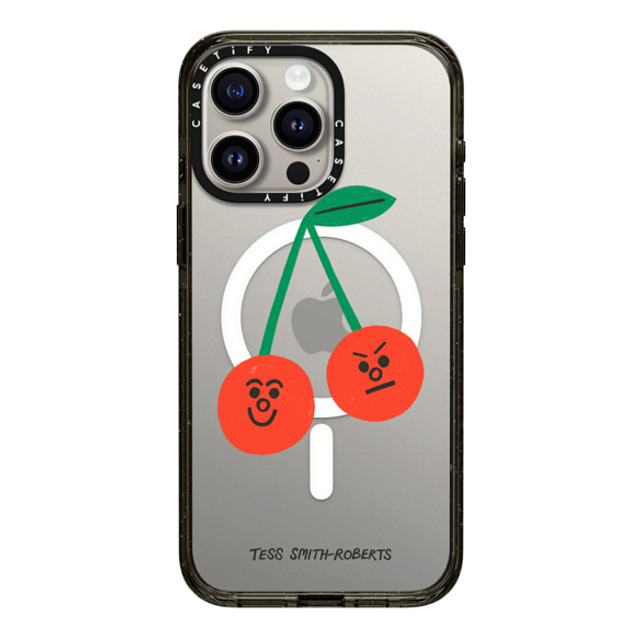Tess Smith-Roberts x CASETiFY iPhone 15 Pro Max Case Black Impact Case MagSafe Compatible Cherries iPhone Case by Tess Smith-Roberts Tess Smith-Roberts x CASETiFY iPhone 15 Pro Max Case Black Impact Case MagSafe Compatible Cherries iPhone Case by Tess Smith-Roberts