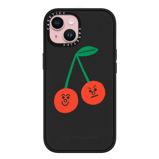 Tess Smith-Roberts x CASETiFY iPhone 15 Case Matte Black Impact Case MagSafe Compatible Cherries iPhone Case by Tess Smith-Roberts Tess Smith-Roberts x CASETiFY iPhone 15 Case Matte Black Impact Case MagSafe Compatible Cherries iPhone Case by Tess Smith-Roberts