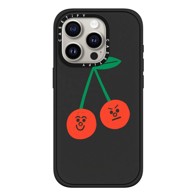 Tess Smith-Roberts x CASETiFY iPhone 15 Pro Case Matte Black Impact Case MagSafe Compatible Cherries iPhone Case by Tess Smith-Roberts Tess Smith-Roberts x CASETiFY iPhone 15 Pro Case Matte Black Impact Case MagSafe Compatible Cherries iPhone Case by Tess Smith-Roberts