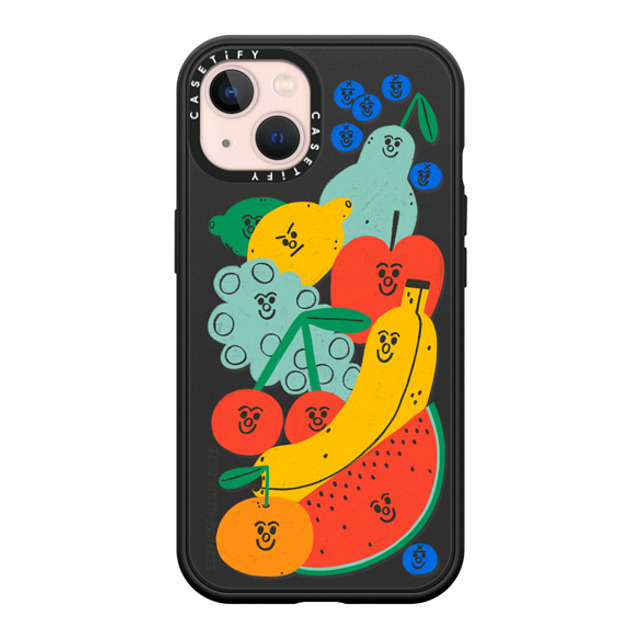 Tess Smith-Roberts x CASETiFY iPhone 13 ケース マットブラック インパクトケース MagSafe対応 Fruit Salad iPhone Case by Tess Smith-Roberts