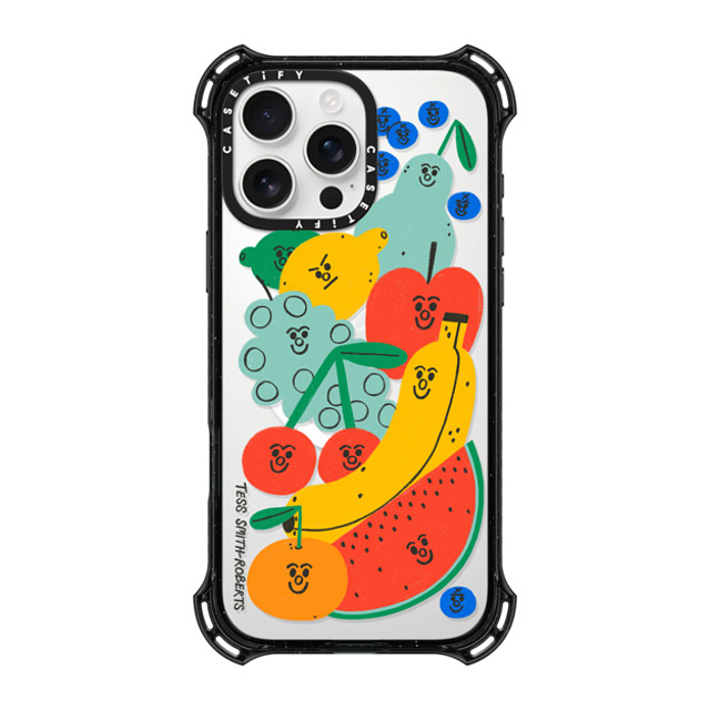 Tess Smith-Roberts x CASETiFY iPhone 16 Pro Max ケース ブラック バウンスケース Fruit Salad iPhone Case by Tess Smith-Roberts