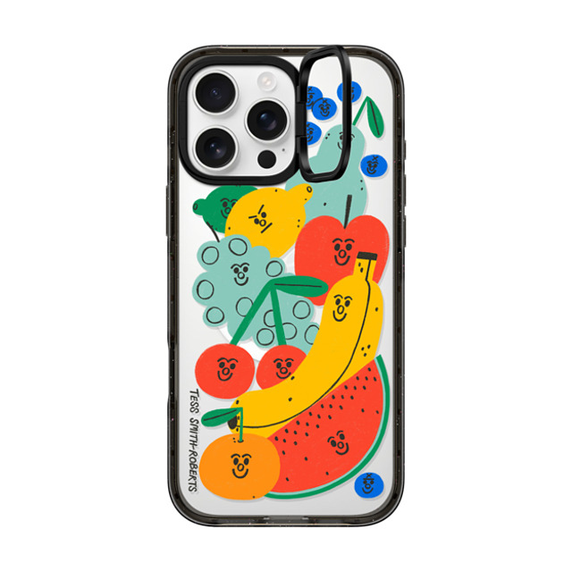 Tess Smith-Roberts x CASETiFY iPhone 16 Pro Max ケース ブラック インパクトリングスタンドケース MagSafe対応 Fruit Salad iPhone Case by Tess Smith-Roberts