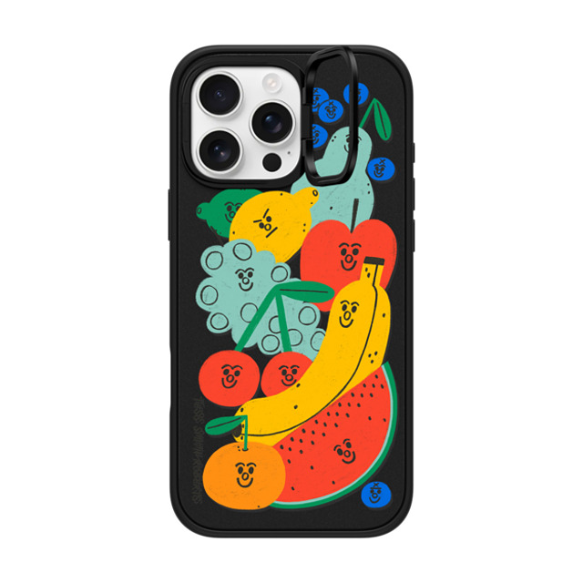 Tess Smith-Roberts x CASETiFY iPhone 16 Pro Max ケース マットブラック インパクトリングスタンドケース MagSafe対応 Fruit Salad iPhone Case by Tess Smith-Roberts