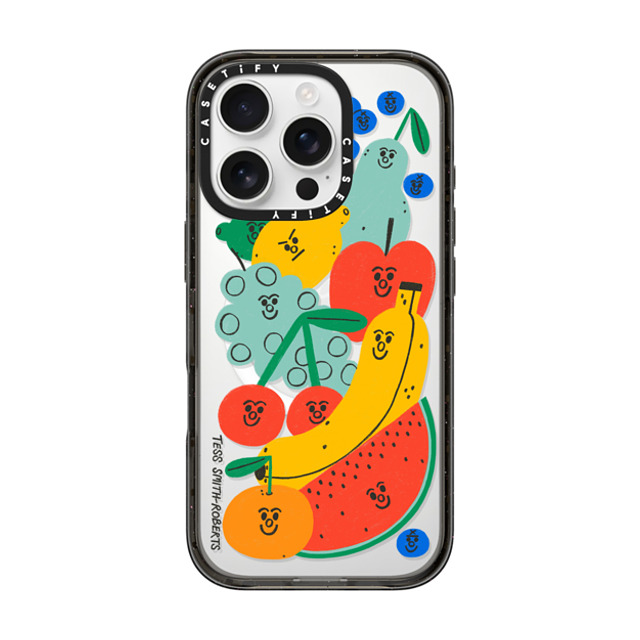 Tess Smith-Roberts x CASETiFY iPhone 16 Pro ケース ブラック インパクトケース MagSafe対応 Fruit Salad iPhone Case by Tess Smith-Roberts